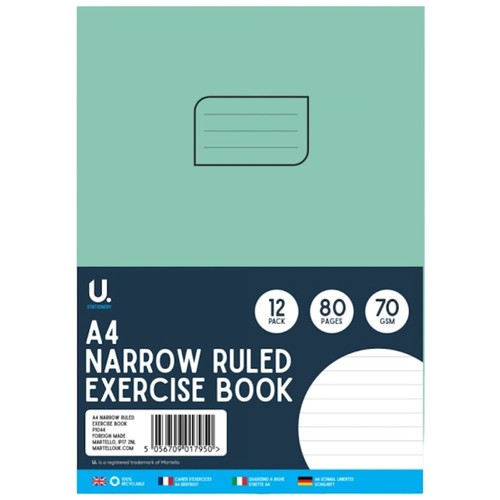 Narrow ruled exercise book - ruled,