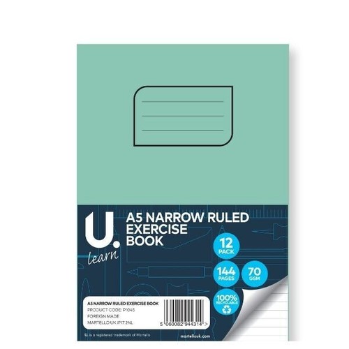 Narrow ruled exercise - a5,